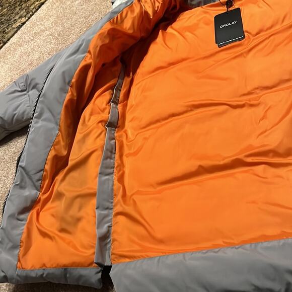 OROLAY 092 Universe Classics Women's Thickened Down Jacket Gray Size Large New - Picture 8 of 9